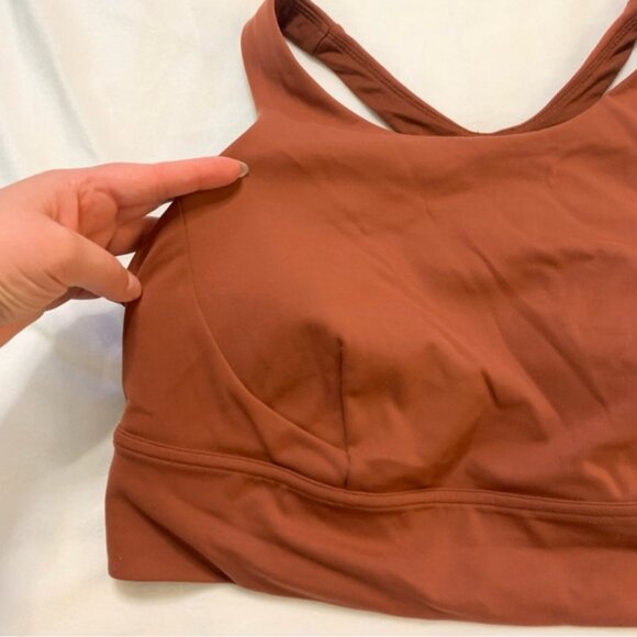 Lululemon Wunder Train Long-Line Bra Medium Support C/D Cups Dark Terracotta 14 - Picture 2 of 6